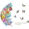 Nuevo Fx-B119 de Fanxi Mariposa de Plumas Colorida de Dibujos Animados Embellecimiento de Pared de Entrada de Dormitorio Infantil Adhesivo de Pared Decorativo