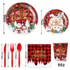 Nuevos Suministros para Fiestas Temáticas Navideñas, Decoraciones Festivas, Decoraciones para Fiestas, Banderines Navideños, Platos de Papel, Vasos de Papel, Servilletas de Papel