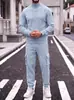 Traje informal de punto grueso para hombre, de otoño e invierno, con cuello alto simple, para ir al trabajo, deportivo y de exterior, transfronterizo de Amazon Europa y América