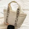 Bolsa de Lona Personalizada Gran Capacidad Versátil Bolso de Mano Sencillo Bolso de Hombro Casual Ropa de Trabajo Ropa de Trabajo Bolsa Tote Bolsa de Lona