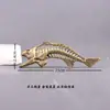 Pingente Criativo Personalizado Espesso de Latão Puro Espinha de Peixe para Homens e Mulheres, Ornamento de Chaveiro de Carro Vintage, Decoração de Artesanato