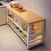 Estante de almacenamiento para cocina, multifuncional, de pie, mesa multicapa, tabla de cortar, banco de trabajo, estante de almacenamiento para microondas y utensilios de cocina, armario lateral