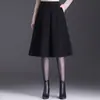 Falda Sencilla Elegante de Corte A para Mujer 2026 Otoño Invierno Nueva Falda de Cintura Alta que Cubre la Cadera de Longitud Media Moda Versátil Falda de Dobladillo Ancho