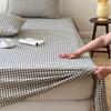 Sábana de Algodón Lavado Estilo Japonés Pieza Única Dormitorio de Estudiantes 100% Algodón Puro Sábana Individual/Doble Sábana Ajustable Juego de Tres Piezas 3