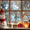 Papá Noel Vacaciones Bola de Cristal Vidrio Electrostático Ventana Decoración Pegatina Luna Pingüino Reno Muñeco de Nieve Azul