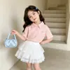 Camisa Polo Infantil Verão 2026 Dopamina Nova Estilosa Camiseta Infantil de Manga Curta Doce Moda Top Infantil