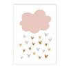 Pintura en lienzo con diseño de nubes de sol y gotas de lluvia de arcoíris de estilo nórdico, póster artístico para niños, decoración de habitación de bebé y niños, núcleo de pintura