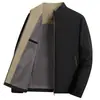 Chaqueta Casual para Hombre, Nuevo Estilo Primavera y Otoño, Top de Cuello Alto para Negocios, Ropa Exterior Versátil para Hombres de Mediana Edad y Mayores