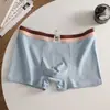 Cuecas Boxer Masculinas 100% Algodão, Roupa Íntima Juvenil da Moda, Boxer Respirável Sem Costura Esportivo com Forro Antibacteriano de Grafeno