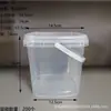 Barril de Plástico de Grado Alimenticio Bolso con Tapa PP Cuadrado Engrosado Transparente Almacenamiento Juguete Alimento Empaque de Plástico Barril