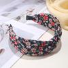 Faixa de Cabelo Alta Estilo Francês com Nó e Cabeça Larga para Mulheres, Acessórios de Hairpin Headband Europeus e Americanos, Design Floral, Exclusivamente para Vendas Transfronteiriças