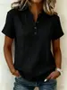 Sitio Independiente Transfronterizo 2026 Amazon Verano Holgada Casual Popular Estampada Botones Cuello Alto Manga Corta Camisa para Mujer