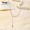 Xi Gu D0639 S925 Prata Personalizado Simples Zircão Sorriso Estrela Borla Colar Ins Estilo Luz Luxo Clavícula Corrente