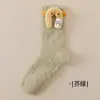 Meias de Coral Grosso Quentes para Outono e Inverno, Não Soltam Fiapos, com Boneco Cartoon, Cor Sólida, Fofas, para Dormir, Meia-Calça, Meias para Casa de Maternidade