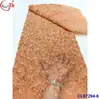 Encaje Francés Retro Totalmente Lentejuelado Bordado con Lentejuelas Tela de Encaje con Lentejuelas Nupcial
