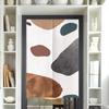 Nueva Cortina de Tela Bloqueadora para el Hogar Cortina de Puerta Cortina Divisoria para Baño Dormitorio Pintura Abstracta Media Cortina Barra Telescópica Sin Taladrar