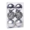 Decoração de bola de Natal oca galvanizada 6cm8cm bola de plástico colorida pingente de árvore de Natal suprimentos de decoração de feriado