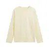 Camiseta base de manga larga de color liso, cuello redondo, corte holgado, unisex, 220g, algodón puro de Xinjiang peinado, a la moda, para hombre