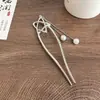 Horquilla China en Forma de U Súper de Hada, Nueva Horquilla Doble de Perlas en Forma de U Estilo Chino, Accesorio para el Cabello Hanfu Estilo Antiguo, Horquilla Simple y de Alta Gama para Mujeres