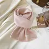 Bufanda de Lana Otoño e Invierno Gama Alta Color Sólido Calentador de Cuello Pequeño Calentador de Cuello Tejido Cálido para Mujer Bufanda 100% Lana para Mujer Venta al por Mayor