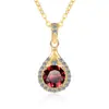Colar Colorido de Moissanita, Prata Esterlina Banhada a Ouro 18K, Pingente de Diamante Colorido Gota d'Água, Joias Europeias e Americanas de Luxo Leve, Corrente Clavicular 925