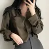 Nova Camisa Casual Cropped Chic Coreana Primavera/Verão 2026 Feminina
