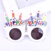 Atacado Óculos de aniversário Net Red para crianças, óculos criativos de festa para vestir, óculos engraçados, adereços para fotos, óculos para modelagem de bolo