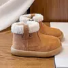 Botas de Algodón para Niñas 2026 Nuevas Botas Cortas Gruesas de Terciopelo Plus para Invierno Botas de Nieve Cálidas de Piel para Bebé