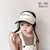 Sombrero de Sol para Niños, Sombrero de Sol de Verano para Niñas con Abertura para Cola de Caballo Anti-UV, Elegante Sombrero de Sol de Moda para Niños con Parte Superior Abierta