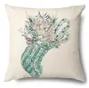 Productos para el Hogar Transfronterizos Amazon Funda de Almohada Navideña Papá Noel Árbol Sofá Funda de Almohada de Lino Funda de Almohada