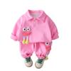 Moda Infantil Traje de Otoño 2025 Nuevo Estilo de Otoño para Niñas Manga Larga Labios Gruesos Conjunto de Dos Piezas Camisa Polo Tendencia
