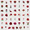 Conjunto de adesivos de graffiti floral vermelho com 50 peças para garrafas de água e computadores, adesivos decorativos à prova d'água, decalques florais criativos atacado