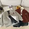 Ropa Exterior Infantil Primavera Nuevo Estilo Niño Mediano y Grande Bebé Oso de Dibujos Animados Guapo Cárdigan de Punto Superior Ropa Exterior de Moda