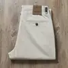 Pantalones caqui gruesos, holgados, largos para hombre de otoño e invierno, suaves y cómodos, de cintura alta, pierna recta, pantalones casuales de negocios