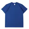 Camiseta Casual Masculina de Manga Curta 230G Algodão Peso Alto Tubo Contínuo Sem Costura Tecida Camisa Base Masculina de Manga Curta Camiseta Masculina e Feminina