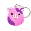 Pingente Chaveiro Desenho Animado Rosa Transfronteiriço Presente, Chaveiro Personalizável com Logo, Pingente Chaveiro de Borracha Macia PVC, Em Estoque