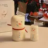 Vela Aromática Fofa de Boneco de Neve para Uso Interno em Casa, Caixa de Presente de Alta Qualidade de Longa Duração, Decoração de Atmosfera para Mesa, Ornamento, Presente para Mulheres