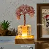 Adornos de Árbol de Cristal Natural Transfronterizos, Cuenco de Tesoro de Vidrio Tulipán, Árbol de la Fortuna, Luz Ambiental, Luz Nocturna USB al por Mayor