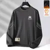 Outono e Inverno 2025 Nova Popular Moletom Solona Masculino Veludo Sem Capuz Inverno Manga Longa Gola Redonda Tamanho Grande Espesso Roupa Externa