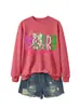 Comercio electrónico transfronterizo de Amazon, sitio europeo, sudadera de moda y divertida para mujer, diseño de copo de nieve de Feliz Navidad, en stock