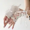 Estilo Harajuku Nicho Y2K Puños de Manga Sexy Modernos DIY de Atar Guantes sin Dedos para Chicas JK Guantes Finos de Verano para Cosplay