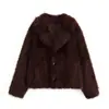 Roupas Femininas Europeias e Americanas Transfronteiriças AliExpress Venda Quente Moda Casual Retrô Efeito Dupla Face Couro Ecológico Sintético Jaqueta
