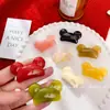 Hoja de Acetato Color Caramelo Oreja de Oso Pinza de Pico de Pato Pinza para el Cabello Linda para Flequillo de Mujer Pinza Lateral Versátil Accesorio para el Cabello Tocado