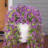 Venta al por mayor transfronteriza de enredaderas de flores violetas artificiales colgantes para decoración de balcones exteriores, enredaderas de flores falsas, plantas verdes artificiales, enredaderas para bodas