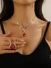 Conjunto de Colar e Brincos de Cristal Gota d'Água, Zircônia e Diamante Solto Europeu e Americano Mais Vendido para Concursos de Beleza, Sessões de Fotos de Aniversário e Joias de Casamento