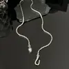 Nueva Cadena Retro de Serpiente de Gama Alta para Clavícula Diseño de Nicho Collar Sencillo Chapado en Cobre Plata 925 Cadena de Suéter de Moda