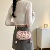 Bolso de Mano Plegado Nube Estilo Nuevo 2026 Transfronterizo para Mujer, Bolso de Hombro Cruzado de Perlas, Bolso Cubo para el Hombro para el Viaje al Trabajo