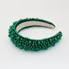 Diadema de perlas de lujo europea y americana, pasador de pelo, diadema de red para la parte superior de la cabeza, diadema roja para el cabello, presión lateral ancha, industria pesada exagerada, para mujer, venta al por mayor