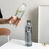 Copo com Escala de Tempo para Uso Doméstico, Garrafa de Vidro de Grande Capacidade, Copo de Água Portátil Minimalista, Vidro de Camada Única Resistente a Altas Temperaturas