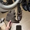Primer Encuentro Temporada Aumento 5cm~Persona Baja Botines Adelgazantes con Cordones Botas de Mujer 2026 Otoño/Invierno Nuevo Estilo Botas Western
